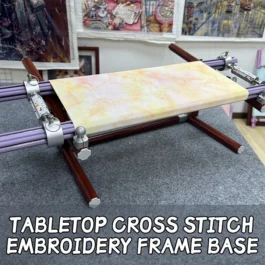 【Third Generation】 Adjustable Tabletop Cross Stitch Embroidery Frame Base, Aluminum Alloy, Height 13-25cm, 90°-180° Angle, DIY Needlework Stand