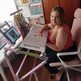 【Recommend】[Scroll Frame with Adjustable Width | Extendable Scroll Frame] Adjustable Aluminum Alloy Scroll Frame for Cross Stitch | Extra Thick, Extendable Embroidery Frame with Adjustable Width and Length