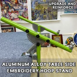 upgrade and reinforce【Third Generation】Aluminum Alloy Table Side Embroidery Hoop Stand – Adjustable Tilt Angle & Width, Heavy-Duty Base for Desk Mounting, Stable Embroidery Frame Holder Fits Most Desks
