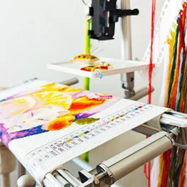 65cm Aluminum Floor Embroidery Stand with Hoop & Thread Holder – Adjustable Cross Stitch Frame for Large Projects