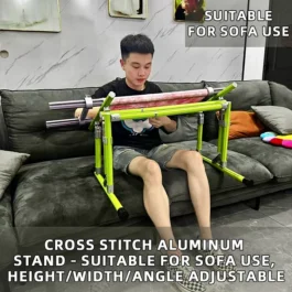【Suitable for Sofa Use】 Cross Stitch Aluminum Stand, Adjustable 25-60cm Height, 70-50cm Base, Aluminum Alloy, Tiltable & Width Adjustable, Bed & Table Use, Strong Load Capacity